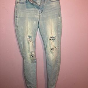 White washed ripped jeans